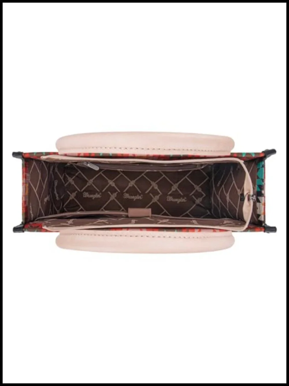 Western Structured Tote Bag with Laptop Compartment and Metal Rivets